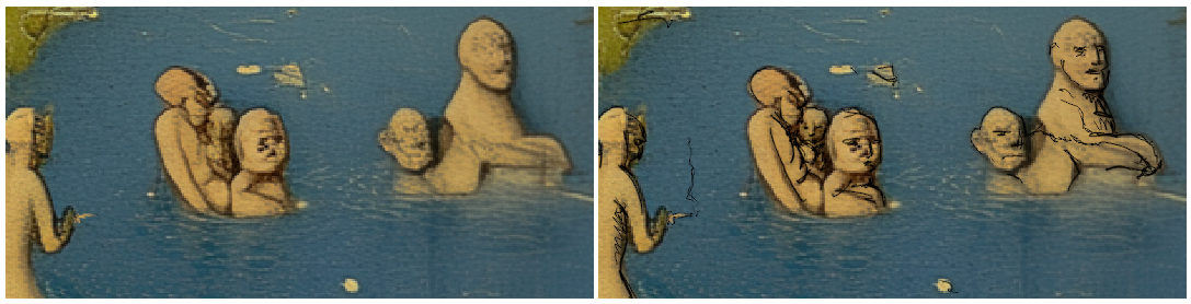 Detail from The Garden of Electoral Delights showing original renderings and added illos (4).