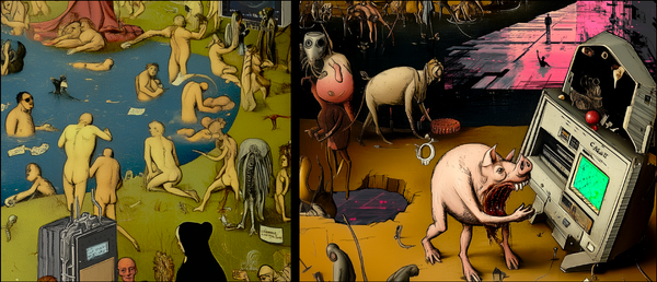 Detail from The Garden of Electoral Delights (panels 2 &3)